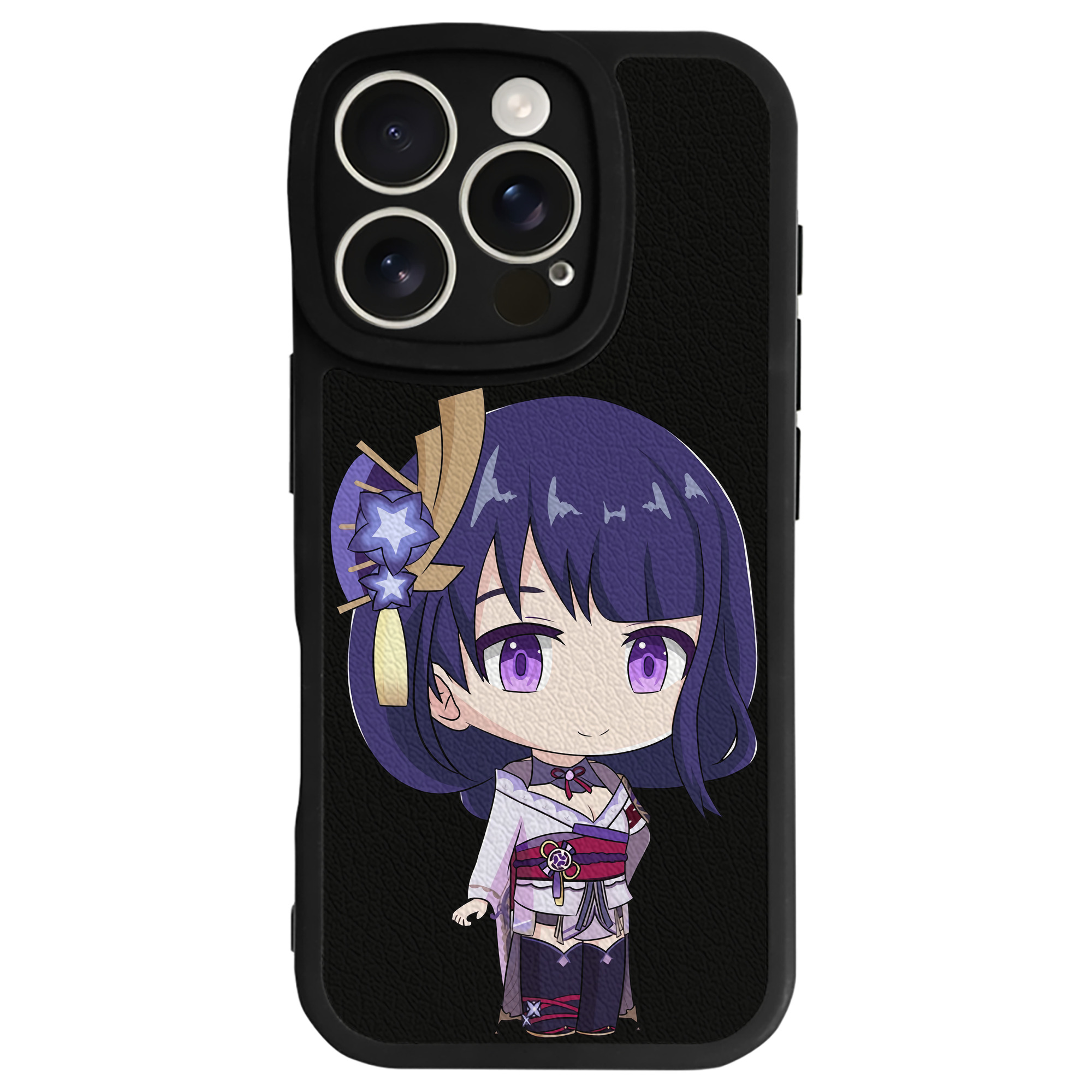 げんし神 雷電将軍 らいでんしょうぐん genshin Raiden Shogun 【iPhone 16シリーズ対応】シリコンスマホケース（レザー調） 材質：シリコン